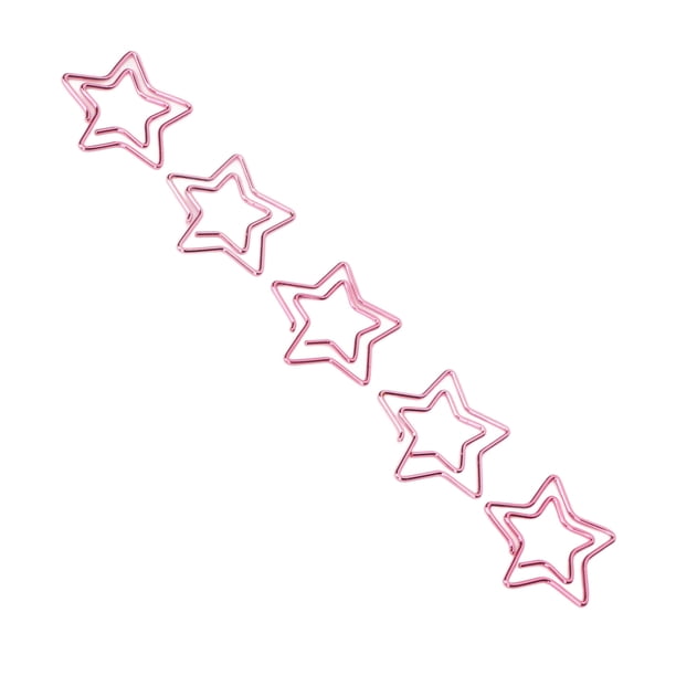 Clips de papel metálicos, 100 Uds., clips de papel pequeños con forma de estrella, clips de papel con forma de estrella, eficiencia óptima Jadeshay A