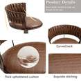 thumbnail image 4 of 360°Swivel Bar Stools, Adjustable Height Bar Stools with Open Back and Black Footrest, PU Leather Barstools, Vintage Sturdy Frame Chairs for Kitchen Island, Home Bar(Brown,Set of 8), 4 of 9