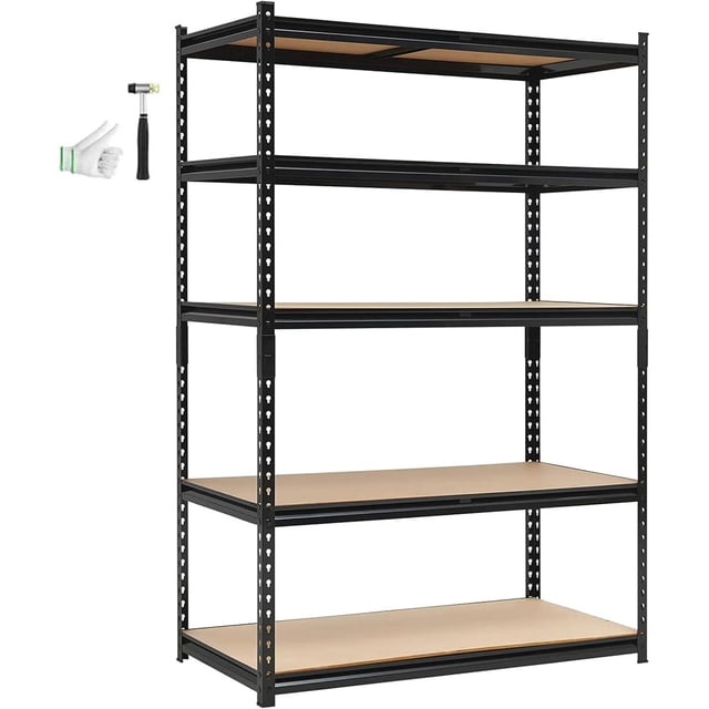 Bingirl Heavy - Duty 5 - Tier Adjustable Metal Garage Shelving Unit: Industrial Utility Storage Rack