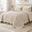 Beige-Oversized King 128x120 inches, variant on Navy Oversized Cal King 120x120 Ultrasonic Quilted Bedspread Coverlet