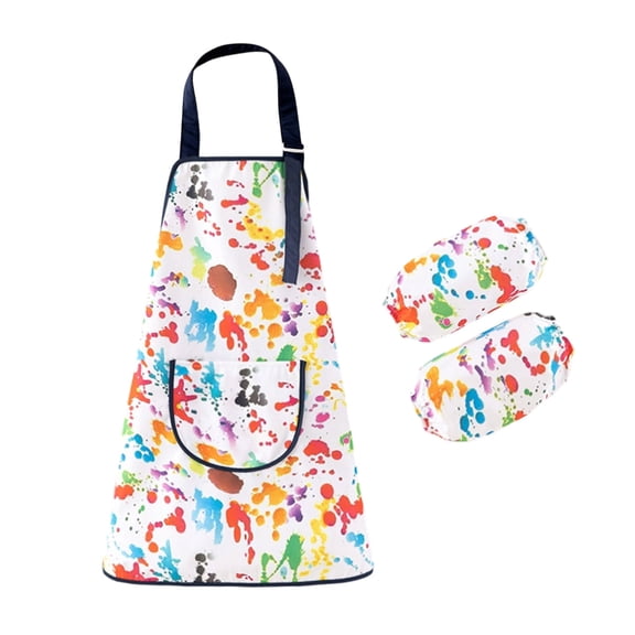Painting Apron Art Smock With Detachable Sleeve Protectors For Painting Preschool Activities