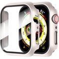 thumbnail image 1 of Yanonmyfd 2 Piezas Funda para Apple Watch Series 6/5/4/SE 3/SE 2/SE 40mm Protector Pantalla Vidrio Templado Incorporado,HD Protección Completa PC Dura Estuche Protective Case,Transparente,40mm, 1 of 46