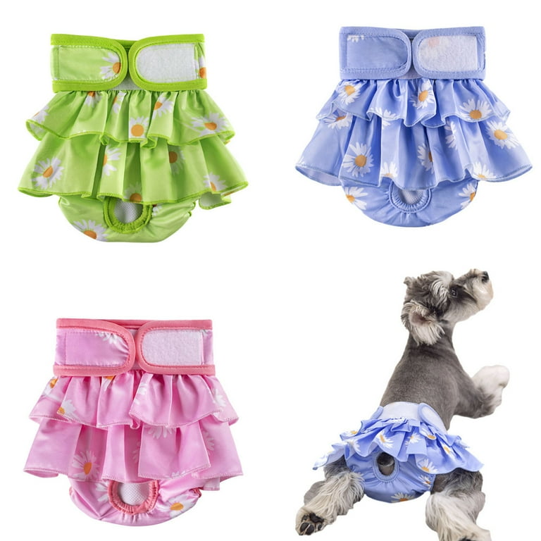 3 Pack Dog Cute Diapers Comfort Reusable Doggy Diapers for Girl