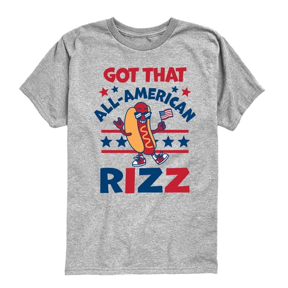 Instant Message - All American Rizz Hotdog - Youth Boys Short Sleeve Graphic T-Shirt