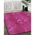 thumbnail image 2 of Ahgly Company Indoor Square Patterned Neon Pink Area Rugs, 8' Square, 2 of 6