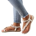 thumbnail image 4 of Sandales pour Femmes 2025 Femmes Plates Florales Roma Sandale Compensées pour Femmes Gougounes Sandales Boho Sandales Plates pour Femmes Chaussures Décontractées Sandales en Raphia Femmes Sandales pour Femmes Sandales pour Femmes Sandales, 4 of 9