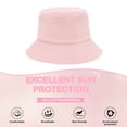 thumbnail image 2 of Zando 2 Pcs Cotton Kids Sun Hats Wide Brim UV Protection Toddler Sun Hat Summer Beach Toddler Bucket Hat for Boys Girls Outdoor White & Pink 2-7 Years, 2 of 7