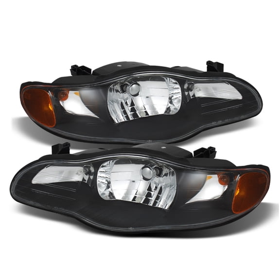 Blk 2000-2005 Chevy Monte Carlo Replacement Headlights Headlamps Pair Left Right