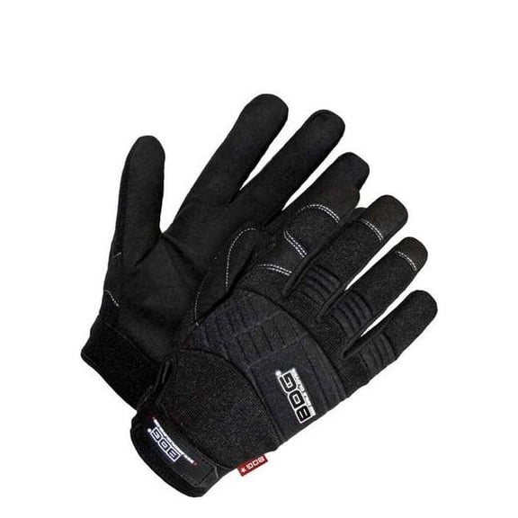 X-Site Mechanics Gloves, Synthetic Leather Palm, Spandex Back, 2XL, Black