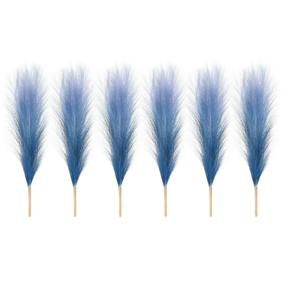 Uxcell Faux Pampas Grass, Boho Decor for Home Decoration Artificial Tall Fluffy Stems Wedding Flower Party Vase Arrangement Dark Blue