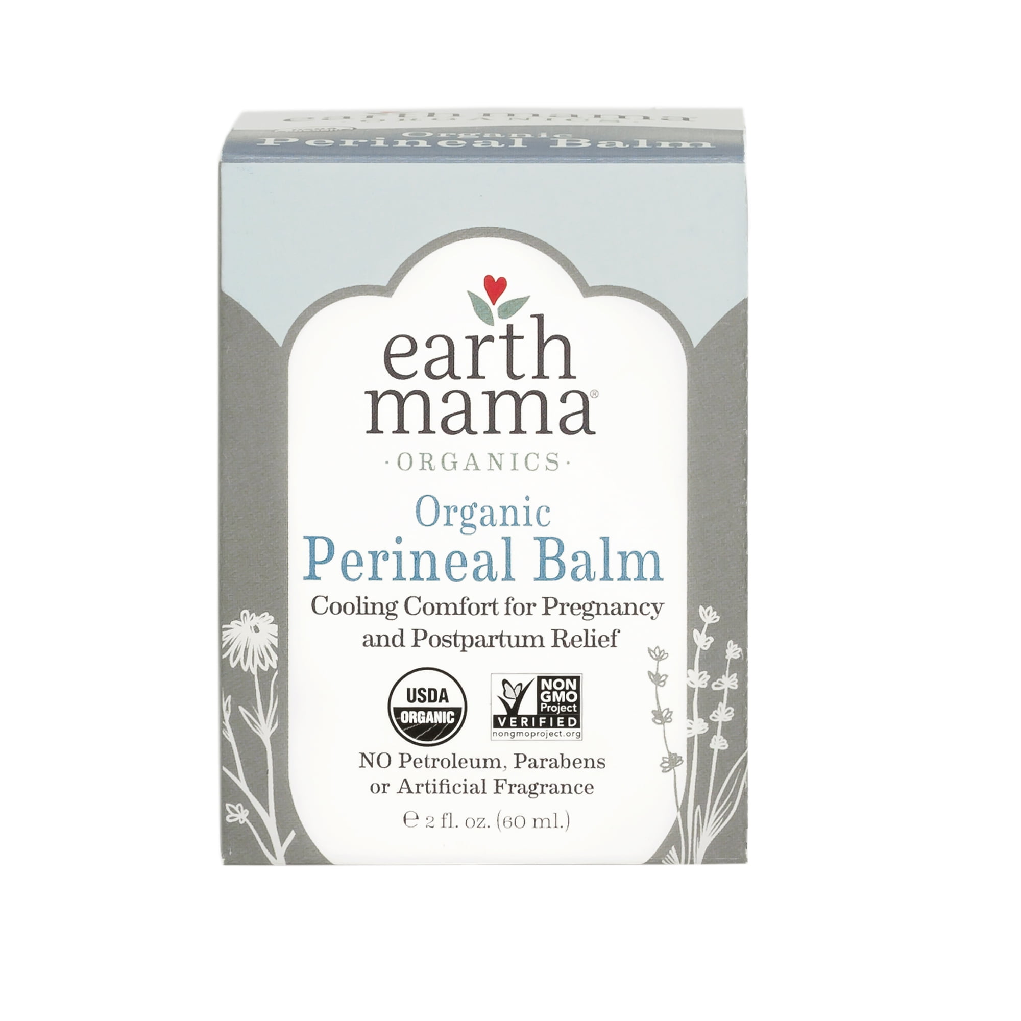  Earth Mama Organic Perineal Balm  Naturally Cooling Herbal  Salve for Pregnancy and Postpartum Relief with Witch Hazel & Calendula,  Feminine Care Essentials, Benzocaine & Butane Free, 2-Fluid Ounce 