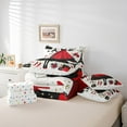 thumbnail image 5 of 7 Piece Fashion Woman Dress Comforter Set Golden Polka Dots Bed in a Bag Queen Size Red Black Dress Decor Bed Set Romantic Makeup Themed Sheet Set Eiffel Tower Paris Fitted Sheet, 5 of 5