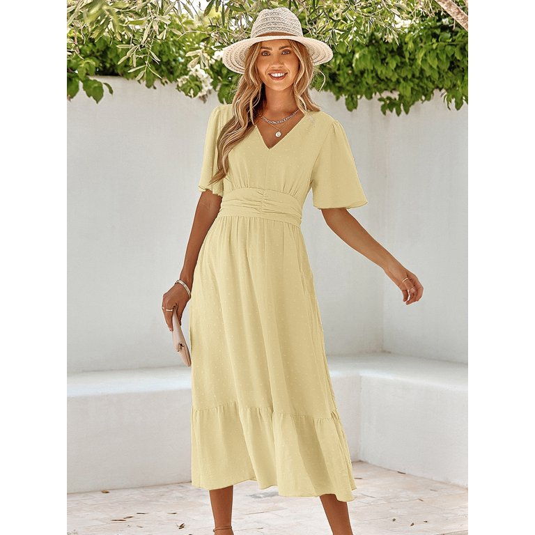 Yellow flowy sale maxi dress