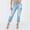 Blue, variant on Women'S Ripped Boyfriend Jeans Trendy High Waisted Straight Leg Loose Fit Distressed Zipper Fly Hole Denim With Multi Pockets Blue L