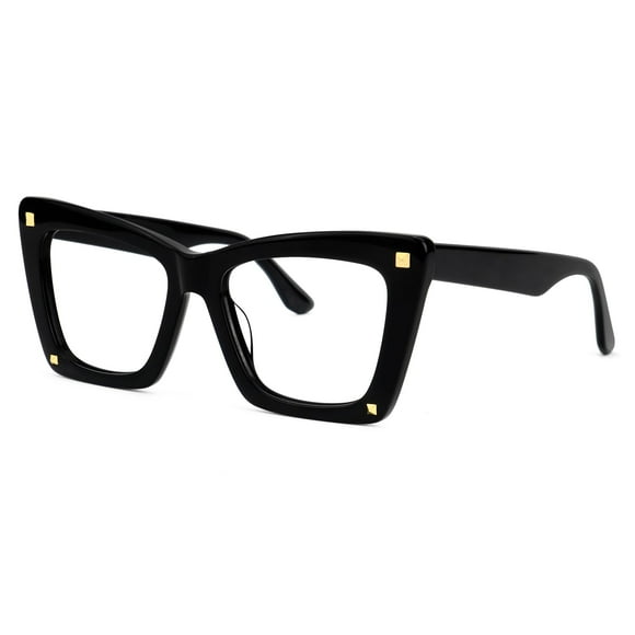 Zeelool Stylish Oversized Rectangle Blue Light Blocking Glasses for Women Computer Eyeglasses ZJGA513369-01 Black