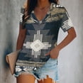 thumbnail image 1 of Blouse d'Été Grande Taille à Manches Courtes pour Femmes Mode Imprimée Col en V T-shirt Ample à Manches Courtes Chandail Tops T-shirt Col en V Femmes en Liquidation, 1 of 5