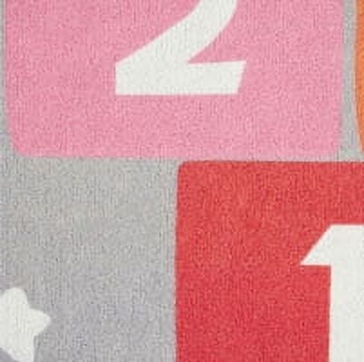 Everwash™ Imagine Hopscotch Rainbow Kids Machine Washable Area Rug, Grey/Blue, 6'x9'