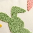 thumbnail image 4 of Rectangular Easter Embroidered Pillow Cover 12x20 Inches, Bunny 3D Embroidery Lumbar Pillow Case, Cotton Linen Cushion Cover for Couch and Bed, Multi-Color, 4 of 7