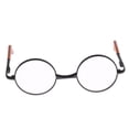 thumbnail image 1 of Par de gafas redondas plegables de cobre: ​​Adorno para muñecas de salón de 9 cm negro claro, 1 of 7