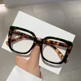 thumbnail image 4 of New Minimalist Anti Blue Light Glasses Leopard Print Frame Flat Glasses Square AC Anti Blue Light Computer Glasses C, 4 of 6