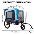 thumbnail image 3 of Jopath 2-in-1 Pet Bike Trailer Dog Cart for Bicycle, Detachable Bike Hitch & Push Handle Included,Quick Release Wheel, Non-Slip Floor, Internal Leash Extra Large for Large and Medium Pets Blue, 3 of 9