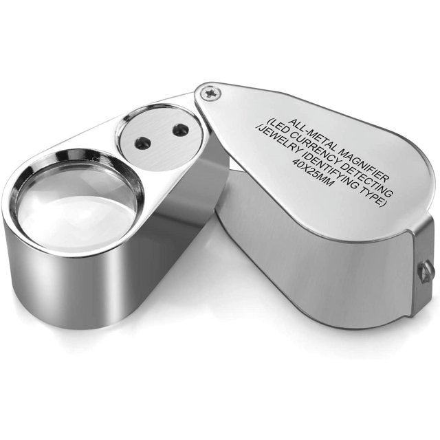Lupa de Joyero ZHAOCHENG 40X Plegable con Iluminación LED/UV Construcción de Metal