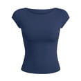 thumbnail image 4 of WERYOUNG Women's T Shirts Casual Crew Neck Short Sleeve Tee Everyday Wear Solid Color T-Shirts Soft Tops XS, 4 of 4