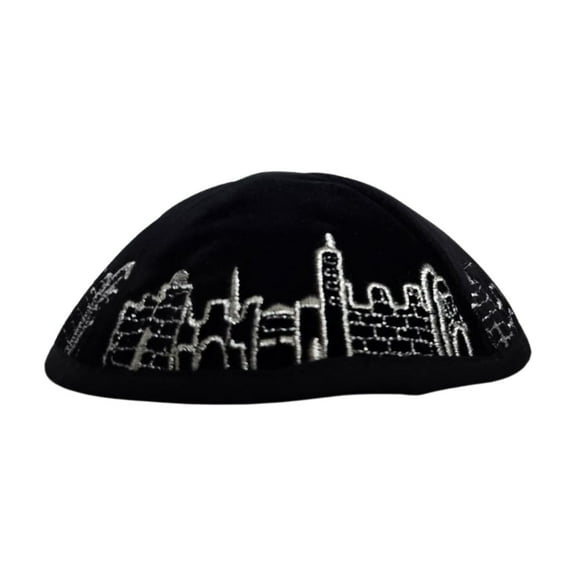 Kipah Kippah Black Velvet 4 Sections Yarmulke Keppah Kipa Kipot 19 Cm