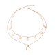 thumbnail image 1 of Collar Gargantilla Cadena multihilos con colgantes en forma de disco y luna dorado, 1 of 9