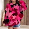 thumbnail image 2 of TIREOW Girls Hoodies Cute Heart Print Long Sleeve Hooded Sweatshirts Trendy Versatile Loose Casual Pullover Sweatshirts Tops, 2 of 5