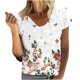 thumbnail image 1 of Moda mujer verano manga corta estampado floral con cuello en v camisetas casual blusa tops Fridja  hjk5083, 1 of 7