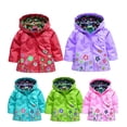 thumbnail image 4 of Liacowi Autumn Fall Fashion Kids Children Girl Flowers Long Sleeve Hooded Waterproof Windproof Raincoat Jacket Outwear, 4 of 5