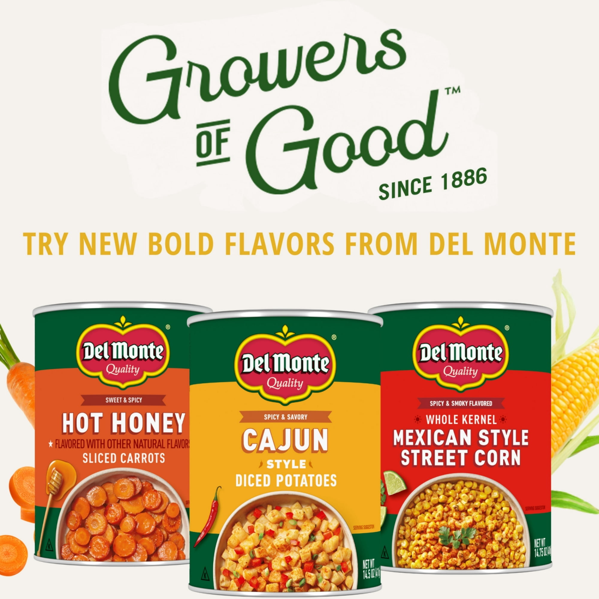 Del Monte Hot Honey Flavored Sliced Carrots, Canned Vegetables, 14.5 oz. Can (Pack of 4)