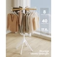 thumbnail image 3 of SONGMICS Clothes Drying Rack, with Bamboo Hanging Rods, Foldable Metal Laundry Rack, Space-Saving, Free-Standing Airer, Indoor Use, White and Natural, 3 of 6