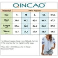 thumbnail image 5 of QINCAO Womens Tops Boho Floral Embroidered V-Neck Short Sleeve Casual Loose Shirts S-XXL, 5 of 5