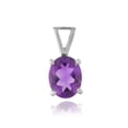 thumbnail image 3 of Femme Jam 925 Sterling Silver Pendant Necklace, Solitaire Oval Cut Natural Amethyst Gemstone, Silver Pendant Necklace for Women, 3 of 9