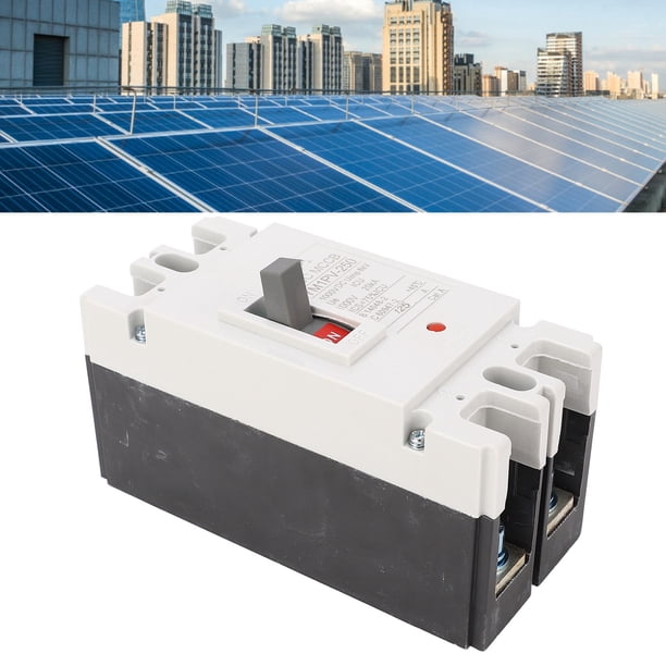 Interruptor Disyuntor De Batería Solar 2P, Contacto De aleación De Plata Corriente Nominal 125A Carcasa Retardante De Llama MCCB Disyuntor De Caja Moldeada Para Garaje