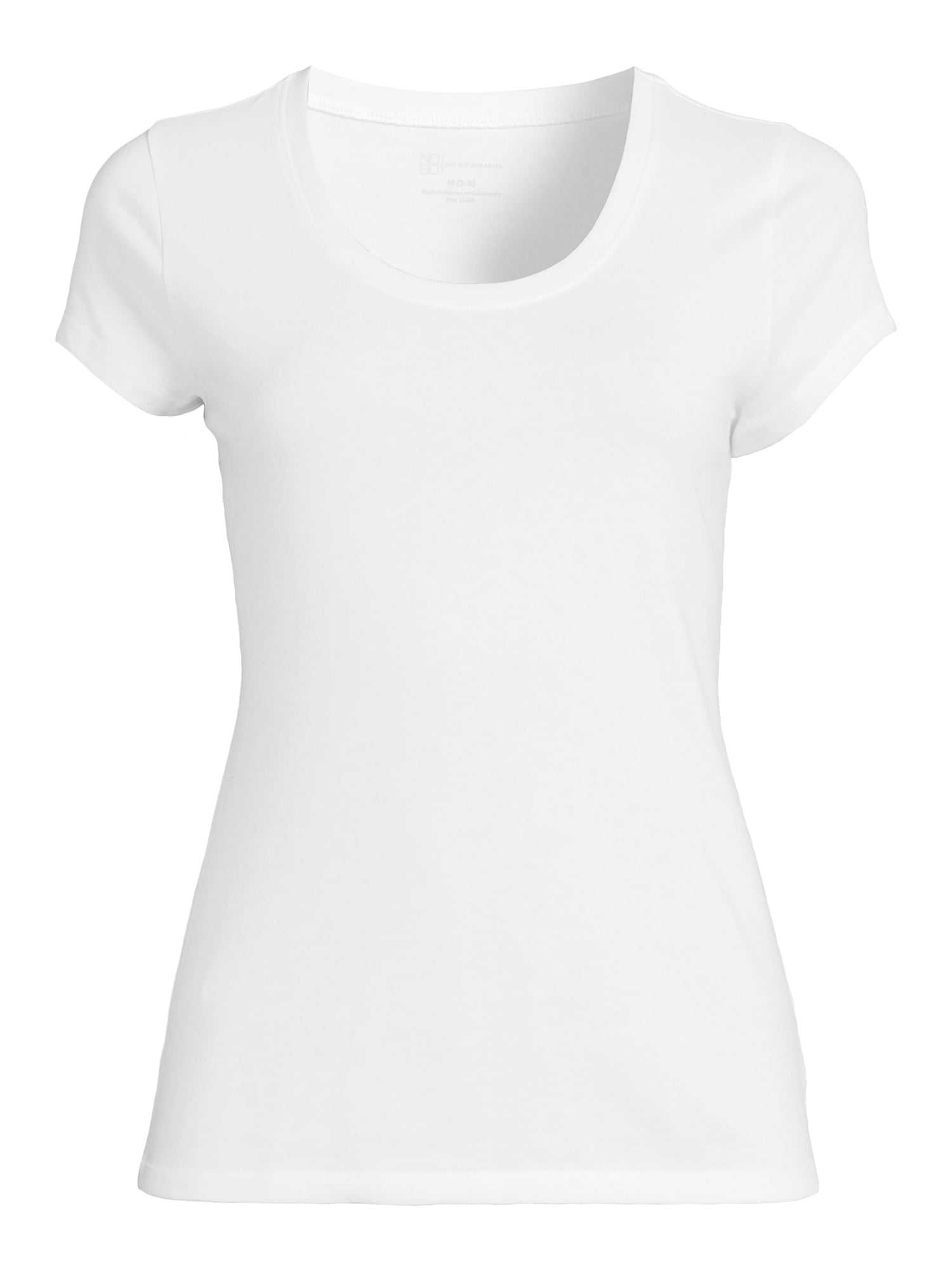 No Boundaries Scoop Neck Tee with Short Sleeves, 1 or 3-Pack, Women’s