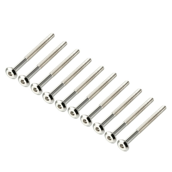 M6x80mm Hex Screws Bolts Carbon Steel Nickel Plated 10 Pack