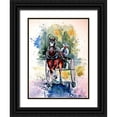 thumbnail image 1 of Kovacs, Anna Brigite 25x32 Black Ornate Wood Framed with Double Matting Museum Art Print Titled - Horse Race, 1 of 4
