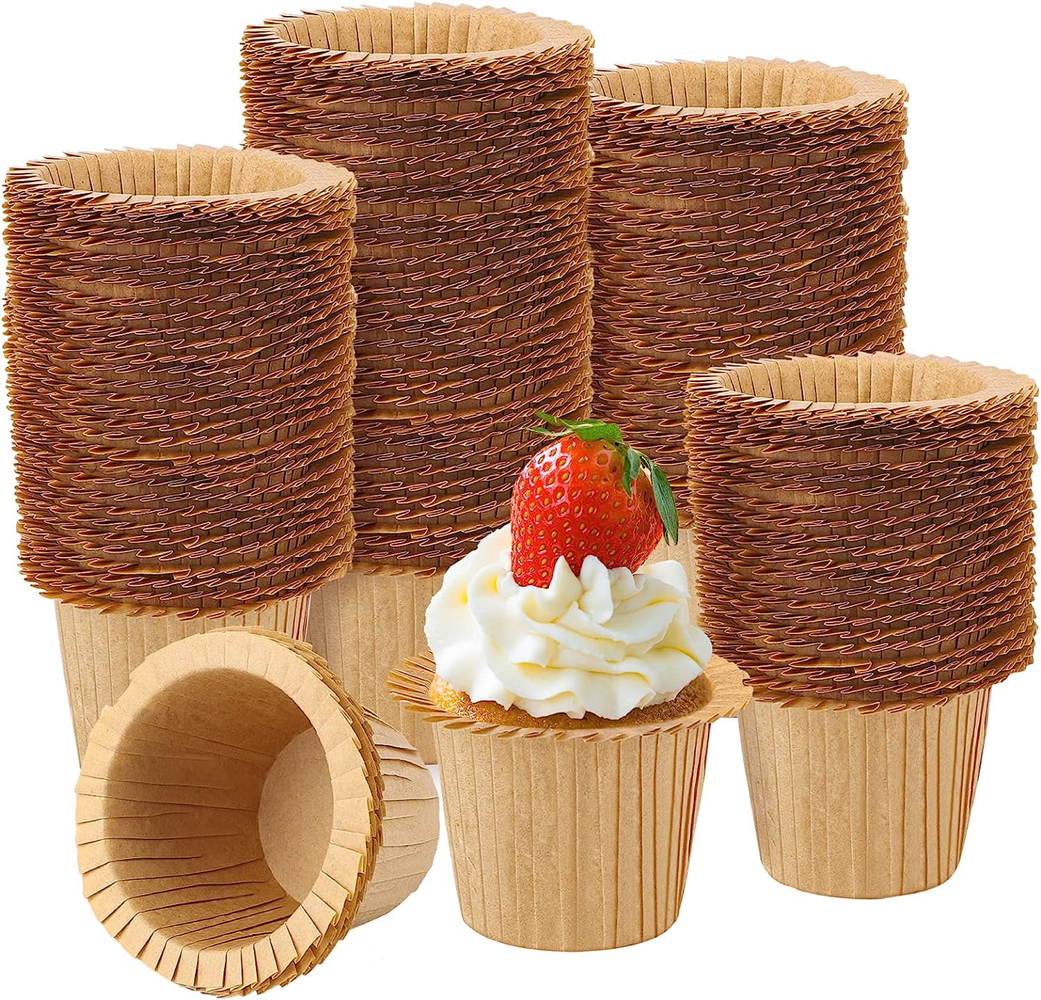 Paper Baking Cups 200pcs, Top Hat Muffin Cups Parchment Cupcake Liners