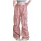 thumbnail image 1 of Odeerbi 5-16 Años Niñas Cargo Pantalones Deportes Pantalones Pierna Ancha Primavera Color Sólido Suelto Pantalones de Trabajo Con Múltiples Bolsillos, 1 of 5