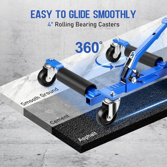EDTara 1 PCS Car Wheel Dolly, Car Dolly Set of 2, 3000 LBS Capacity Car Dollies with Jack for Vehicle Repair, Positioning & Moving