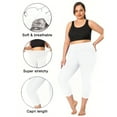 thumbnail image 4 of biudgviw Plus Size Capri Leggings for Women Pull on High Waisted Workout Yoga Pants Comfy Athletic Biker Capris for Cycling Runnings, 4 of 5