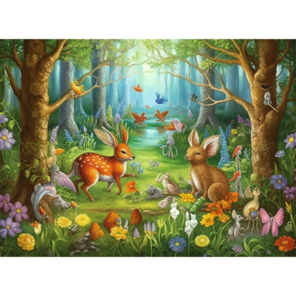 Puzzles for Adults 500 Pieces Jigsaw Puzzles Fantasy Animal World Formation Wooden Wall Art Pictures for Living Room Props Toys Gift