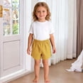 thumbnail image 5 of BLTIBY Girls Boys Casual Shorts Toddler Cotton Shorts Summer Lightweight Elastic Waisted Short Pants Yellow 3-4 Years, 5 of 8