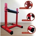 thumbnail image 4 of Bulgarian Split Squat Stand with Adjustable Height, Stable Steel Leg Machine for Single Leg Squats, Lunges, Home Gym Strength Training Equipment, Red & Black, 4 of 7