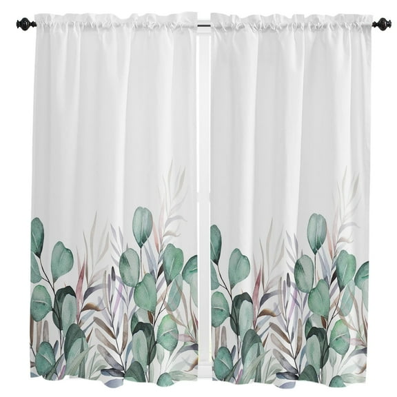 Pastoral Style Flowers And Eucalyptus Trees Retro Living Room The Bedroom Home Interior Room ration Drapes Kitchen Curtains