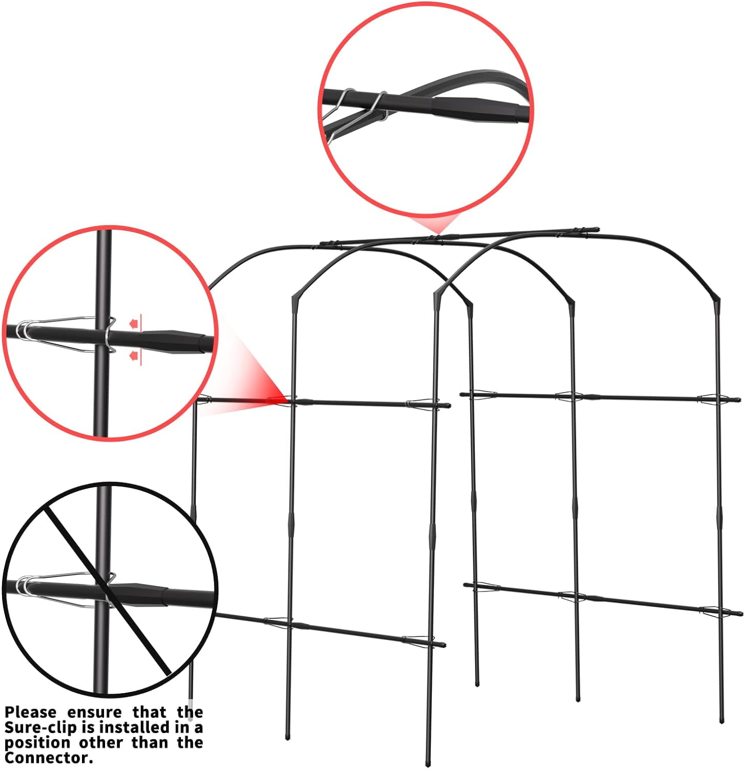 Tall Garden Arch Trellis for Climbing Plants, 87in Tall Metal Plant Support Trellis Archway for Climbing Plant Vegetables Cucumber, Outdoor Yard Lawn Garden Arch Tunnel Trellis
