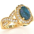 thumbnail image 2 of Three Stone Lab-Created Alexandrite Diamond Peekaboo Halo Engagement Ring In 14k Yellow Gold, 2 of 6